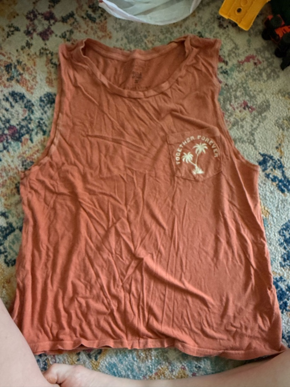 Billabong Rust Orange Palm Graphic Tank